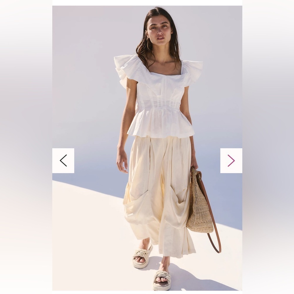 Free People Riley Pants Color: Seed Pearl Large NWT